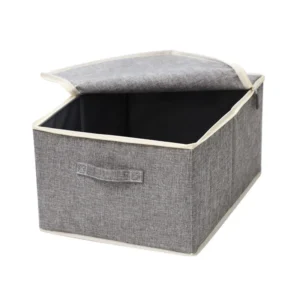 Folding storage box with zipper