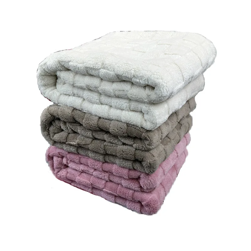 Jacquard cut square plaid composite blanket