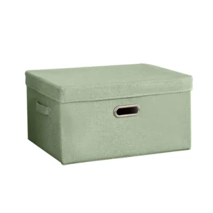 Linen Clothing Storage Box green