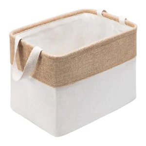 Collapsible Jute Storage Bin Cube Organizer