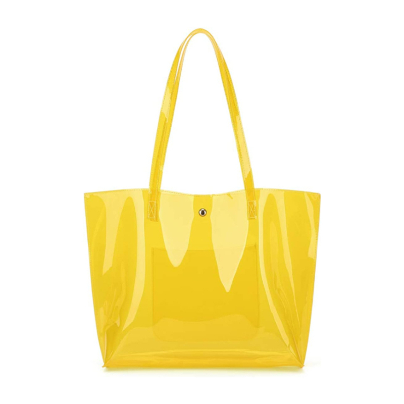 women transparent pvc shopping bag