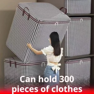 Large Capacity Foldable Thickened Non-Woven Fabric Clothes and Quilt Storage Bag with Zipper for Home Use