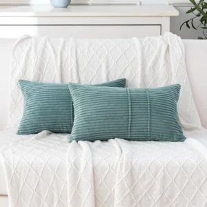 Decorative Pillow Cover Set 50.8cm Soft Plush Solid Bohemian Style 100% Polyester Cushion Covers Coastal Blue Hospital Home