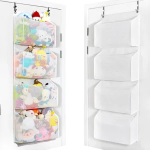 Over The Door Stuffed Animal Organizer Adjustable No-damage Hooks 3d Design With Big Capacity For Plushies Stuffed Toy Storage