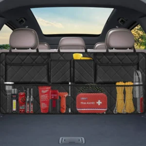 Hanging Trunk Organizer Large Capacity Rear Seat Trunk Hanging Storage Bag Foldable Car Storage Bag with 8 Pockets